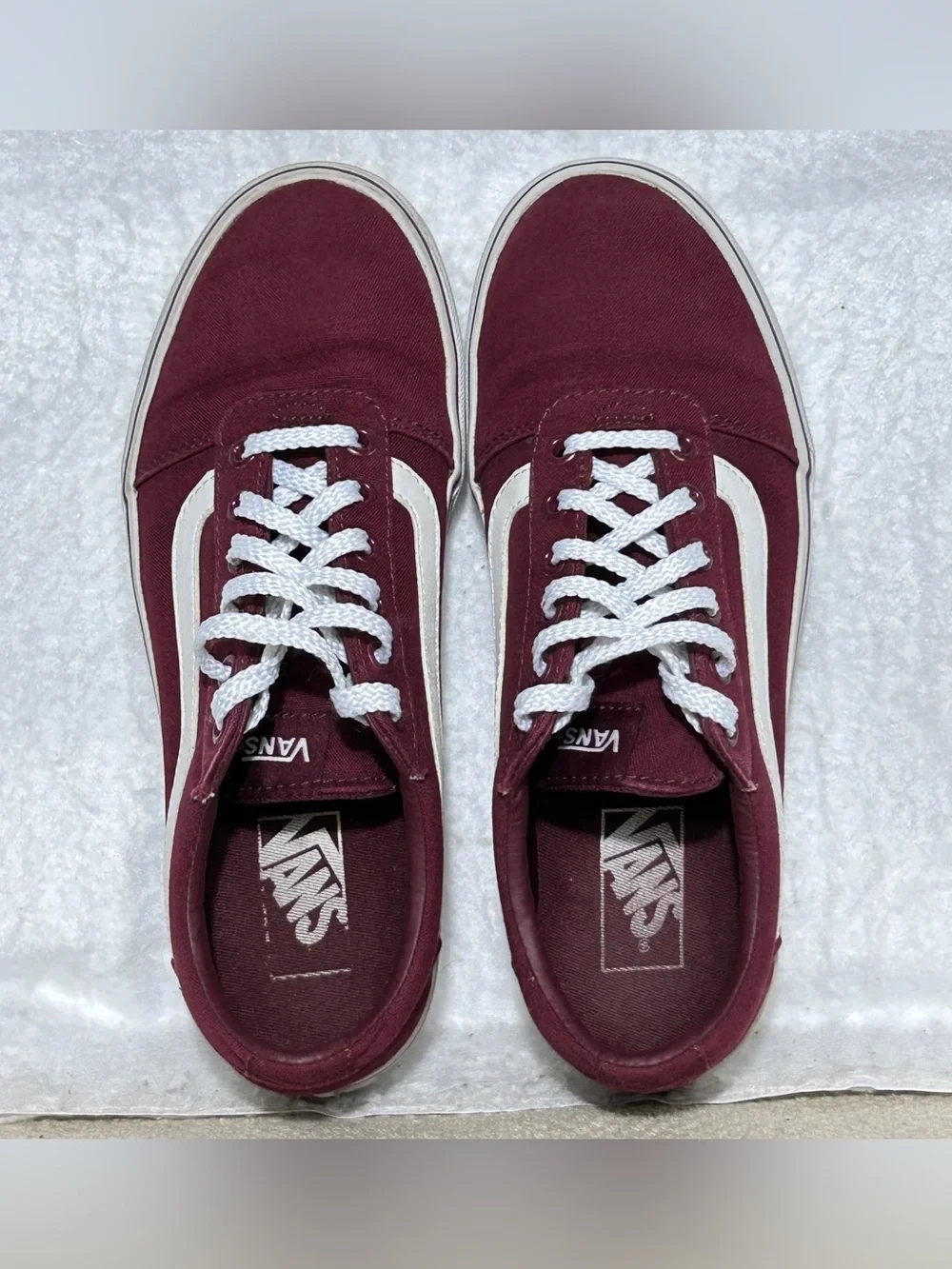 Vans Womens Maroon/White OTW Ward Canvas Low Lace Fashion Sneakers Shoes SZ US 9